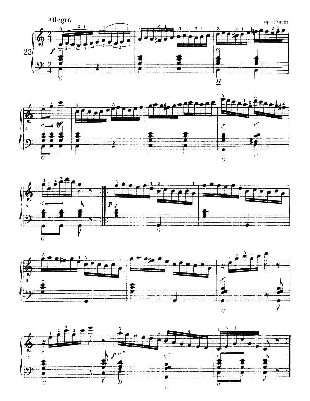 《车尔尼手风琴练习曲集》第Ⅰ册（第22—36首）