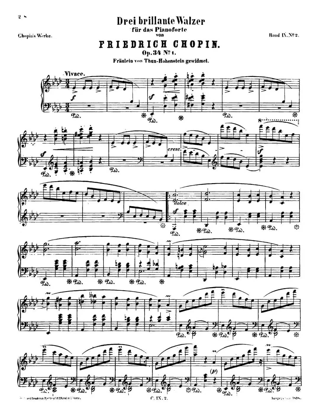 Valse brillante Op34 No1（降A大调华丽圆舞曲Op.34-1 ）