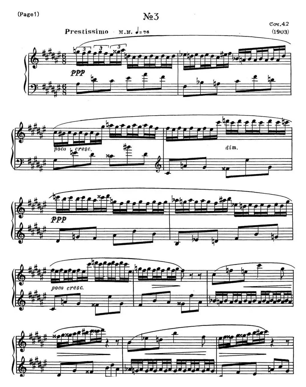 斯克里亚宾8首钢琴练习曲 Op42（No.3 Alexander Scriabin Etudes）