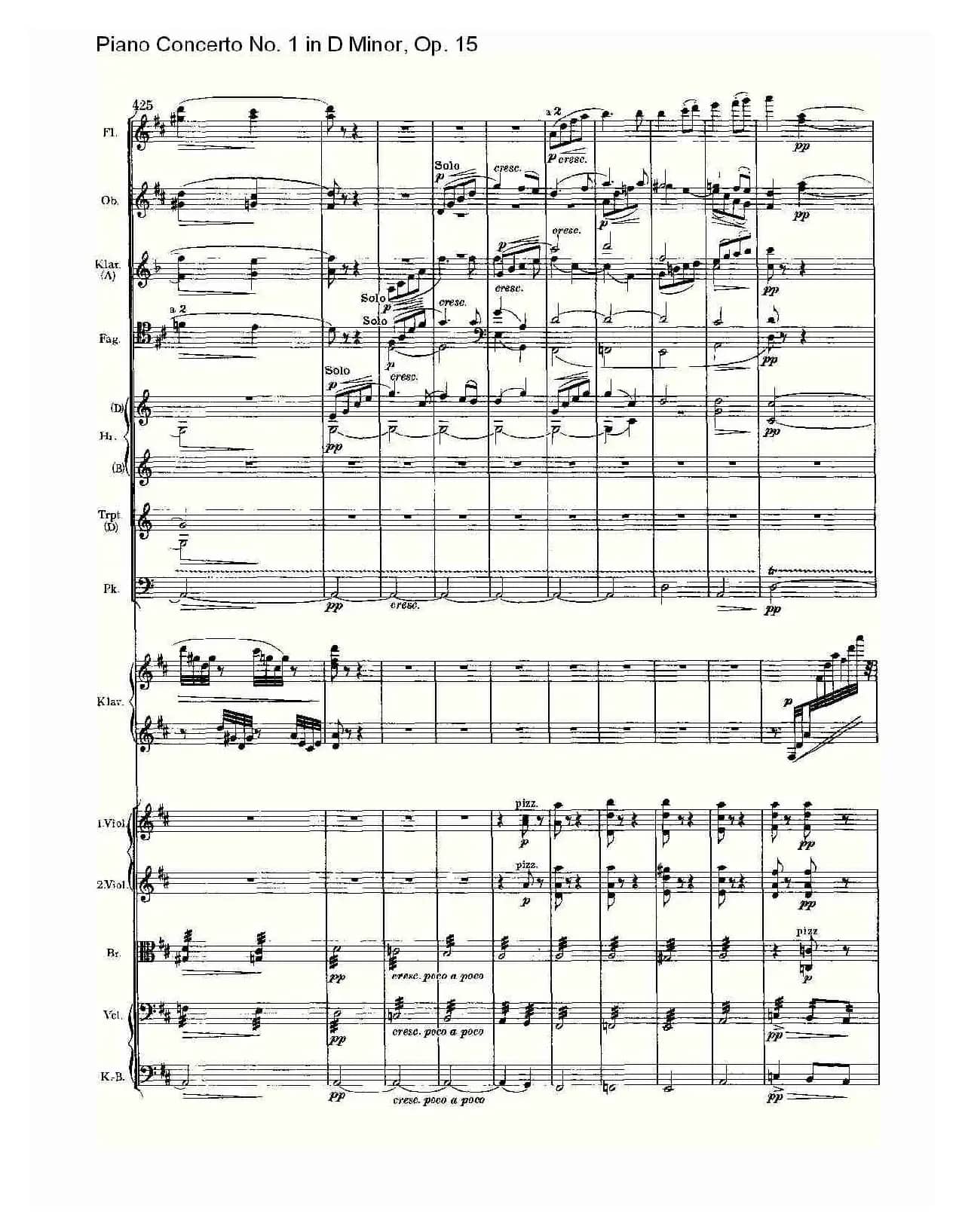D小调钢琴第一协奏曲, Op.15第三乐章（一）