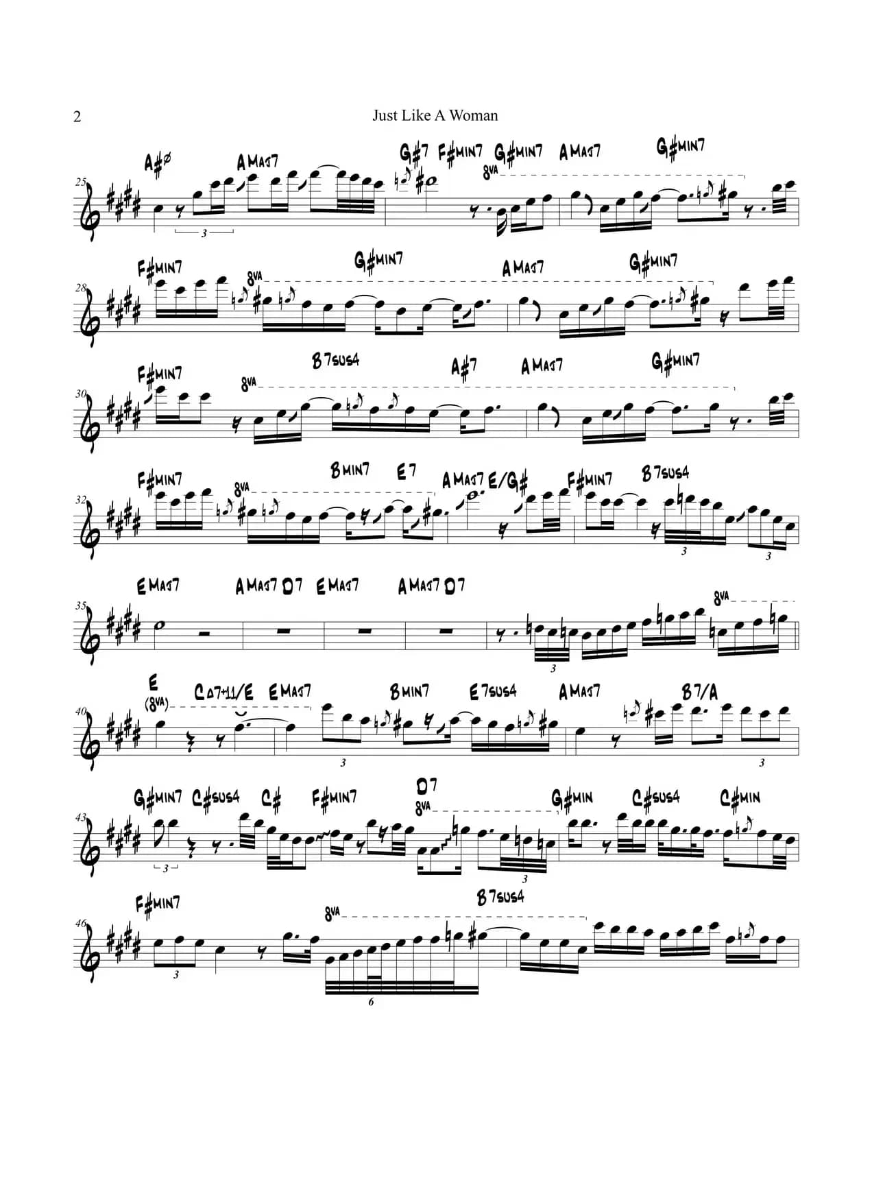 Just Like A Woman（次中音萨克斯）