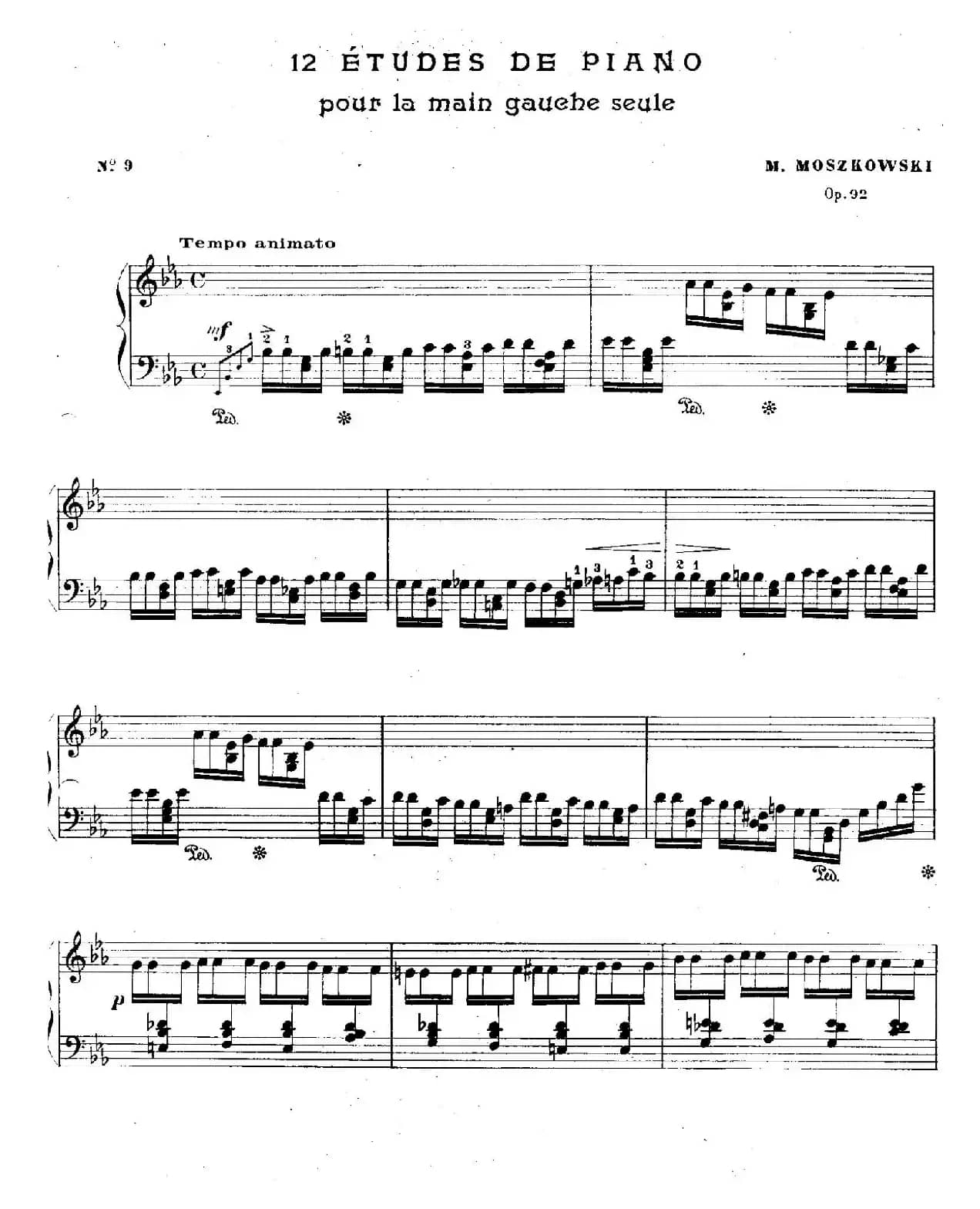 12 Etudes For The Left Hand Op.92 No.9(12首为左手而作的钢琴练习曲)