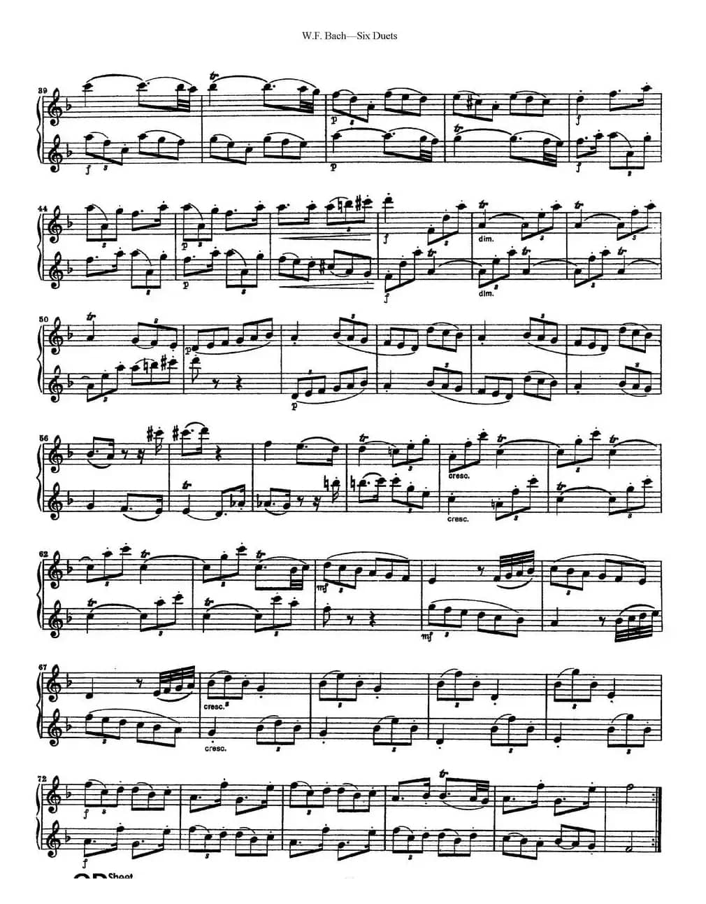 Six Duets（6首二重奏）（4）