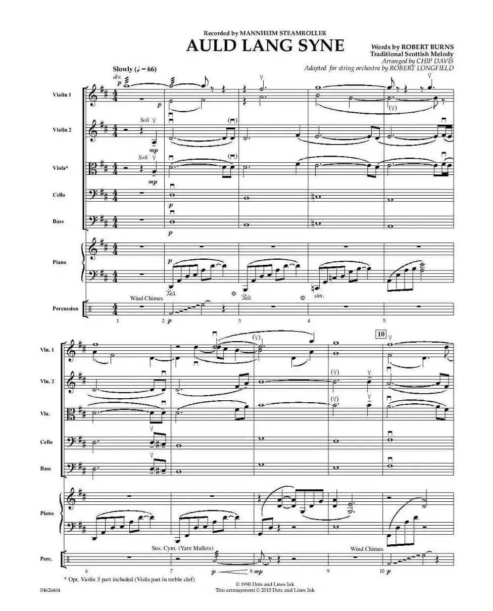 AULD LANG SYNE（友谊地久天长）（小型乐队谱）