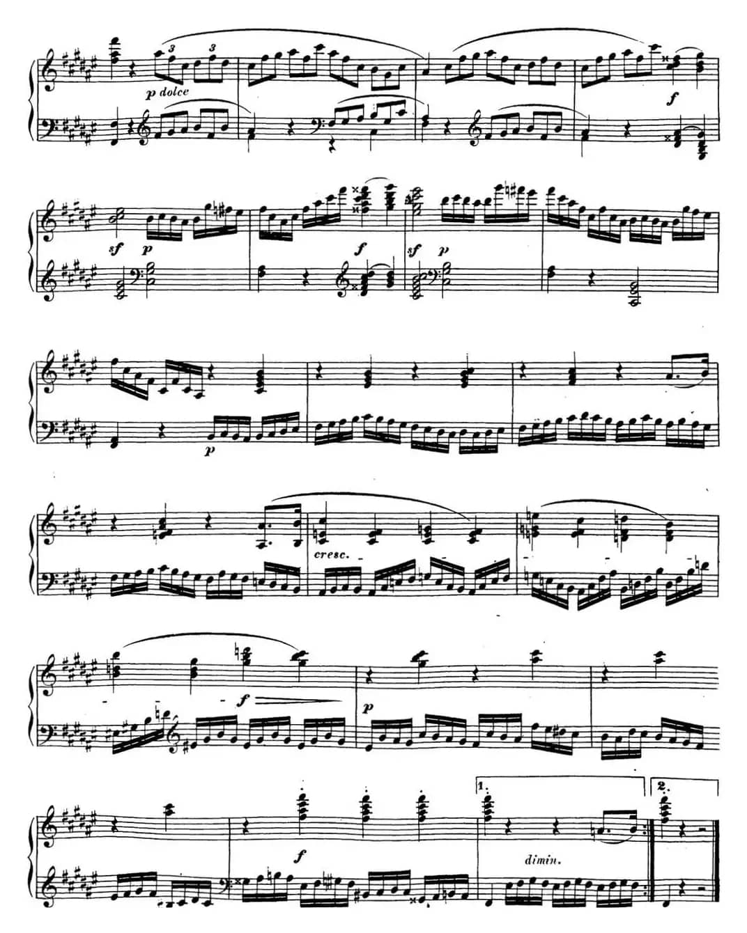 贝多芬钢琴奏鸣曲24 泰丽莎 升F大调 Op.78 F-sharp major