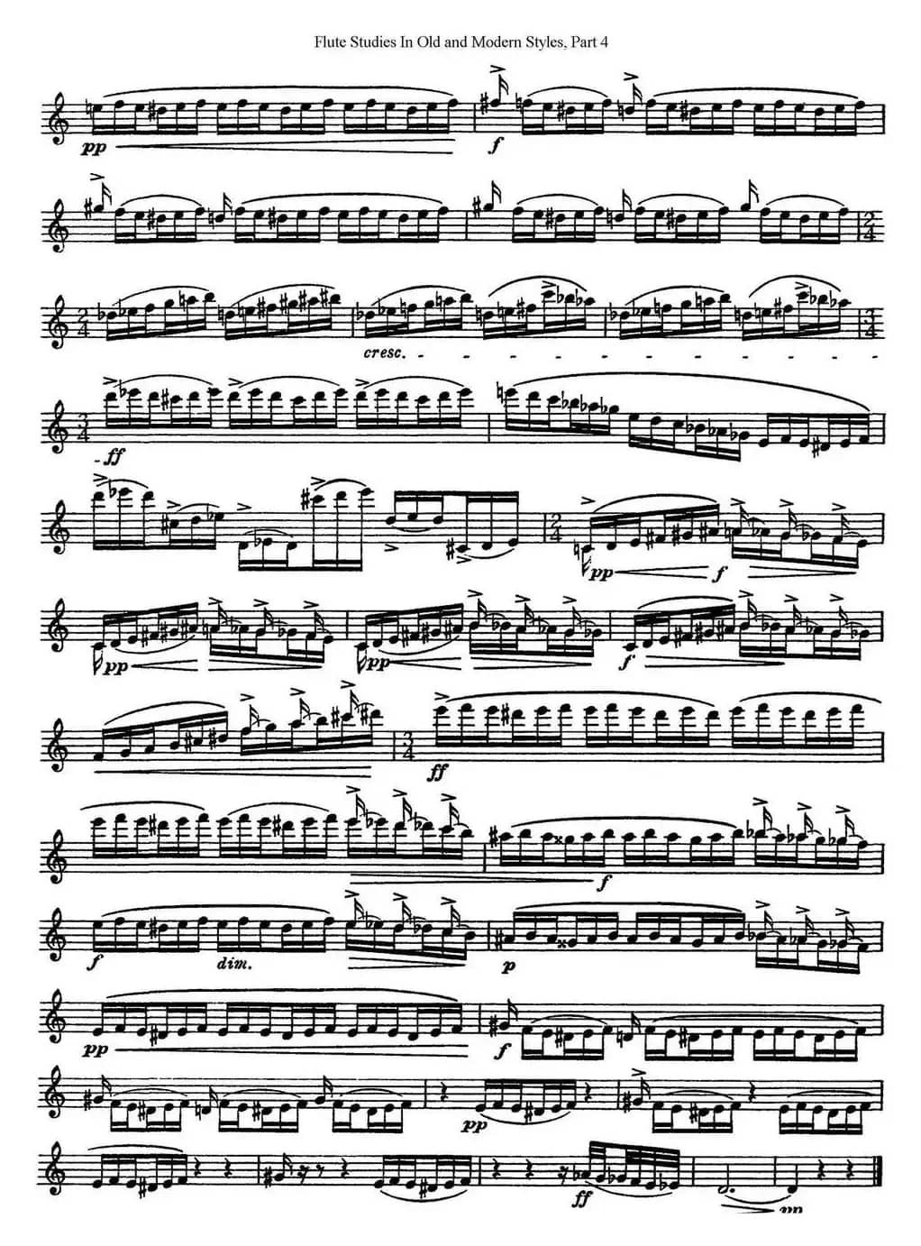 斯勒新老风格长笛练习重奏曲（第四部分）（NO.16）