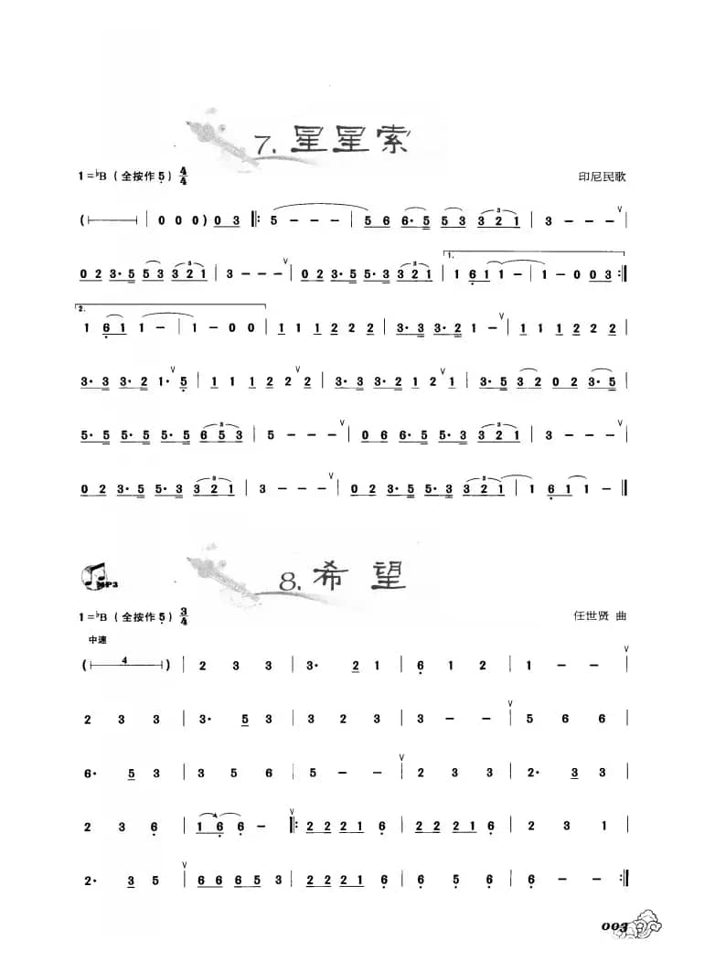 葫芦丝曲精选：星星索 希望