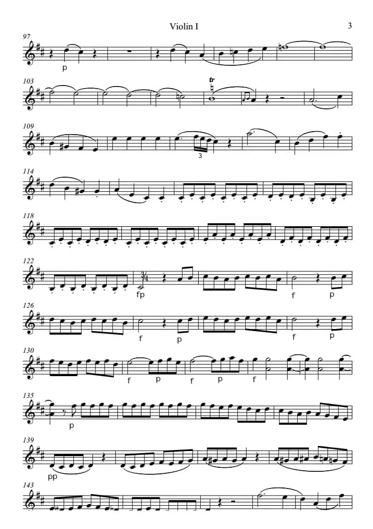 Overture from the Marriage of Figaro 费加罗的婚礼（Violin Ⅰ分谱）