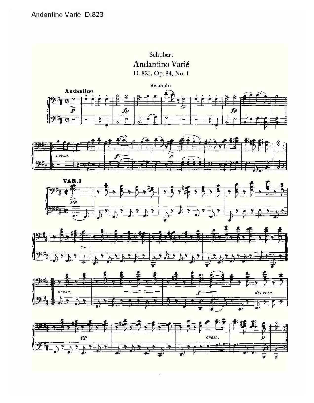 Andantino Varié D.823（小行板杂集 D.823）