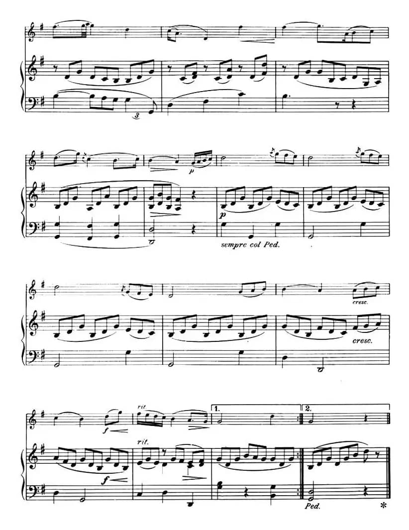 如歌的行板（格鲁克作曲版、小提琴+钢琴伴奏）