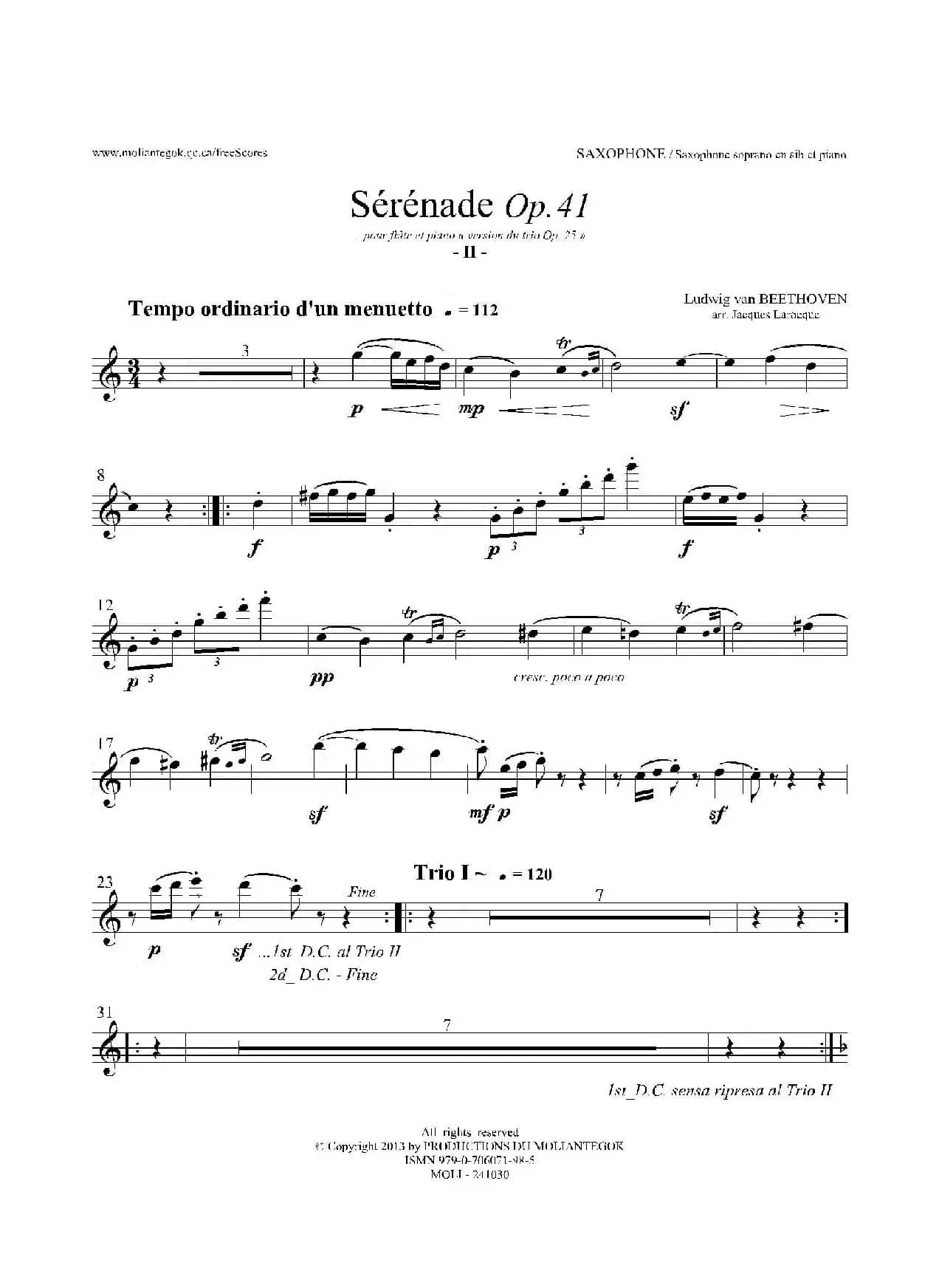 小夜曲 Op.41（高音萨克斯）