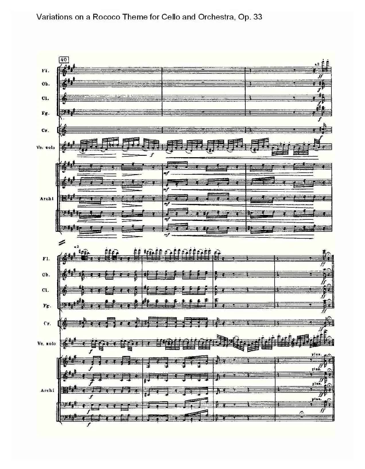 大提琴与管弦乐洛可可主题a小调变奏曲, Op.33（一）