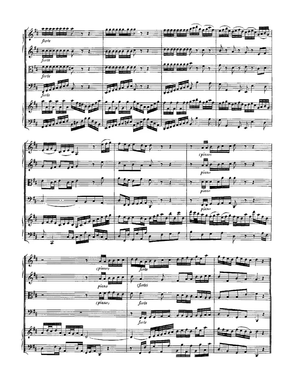 Harpsichd Concerto in D Maj BWV 1054（D大调第三号古钢琴协奏曲·总谱）