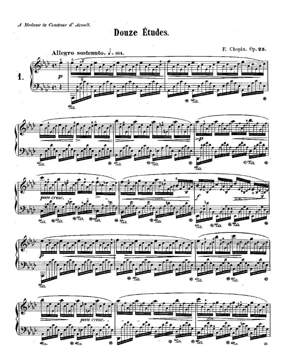 肖邦钢琴练习曲，Op.25之一