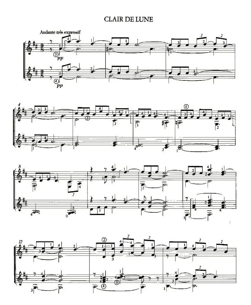 CLAIR DE LUNE（双吉他）