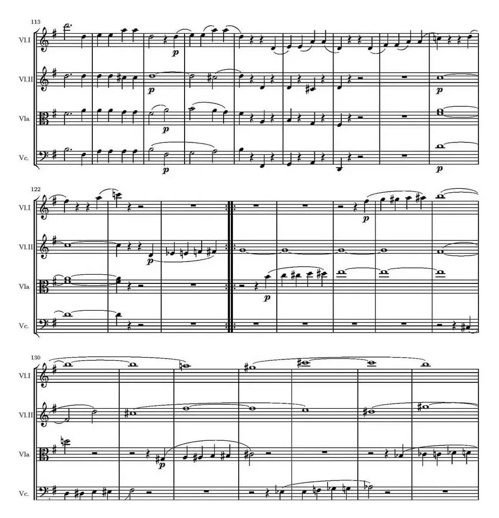 String Quartet KV.387（G大调弦乐四重奏）