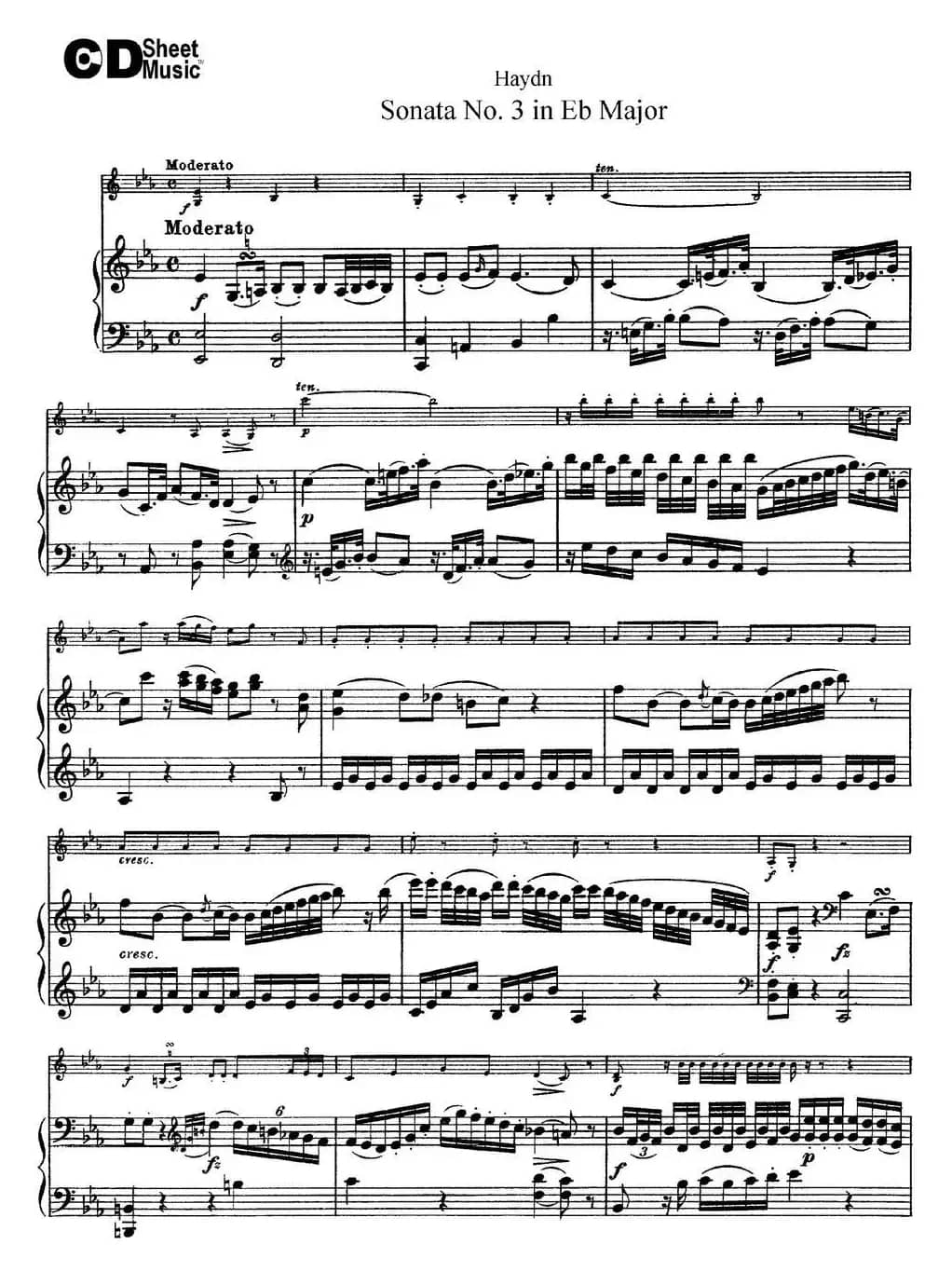 Violin Sonata No.3 in Eb Major（小提琴+钢琴伴奏）