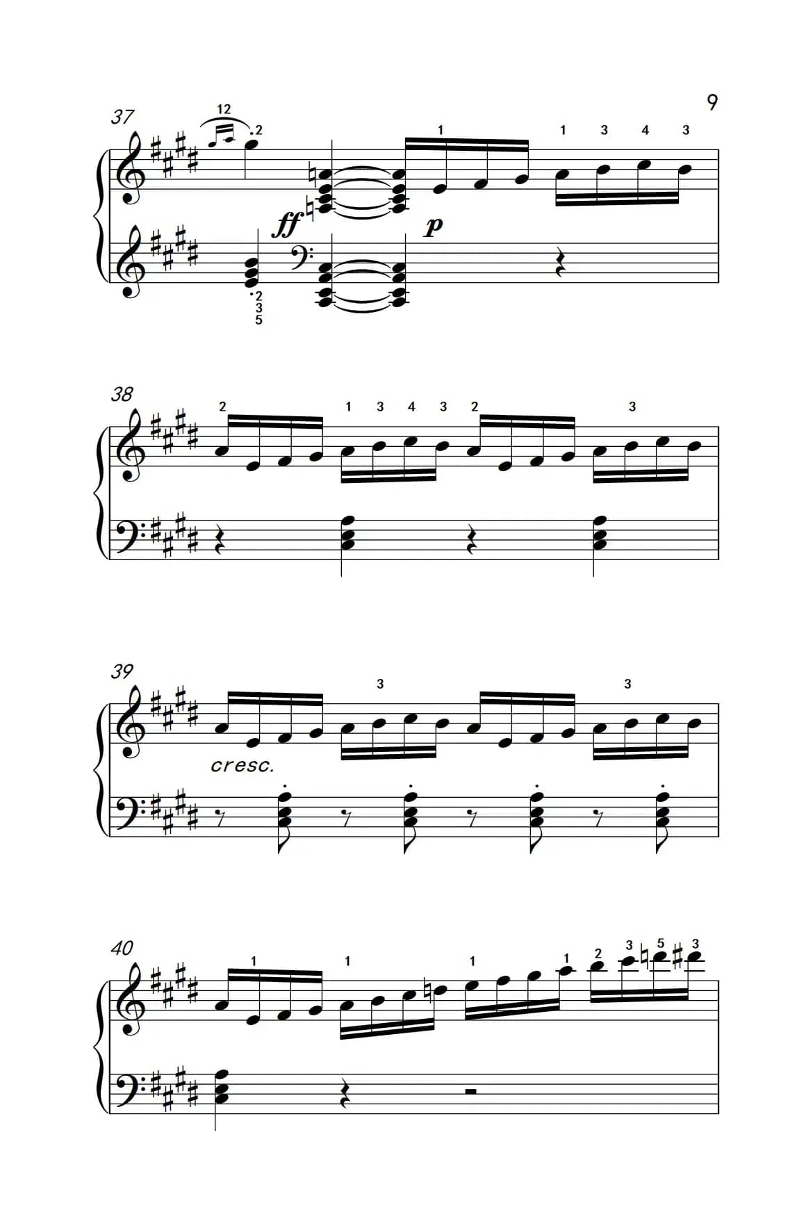 第十四号钢琴奏鸣曲（月光） 激动的急板