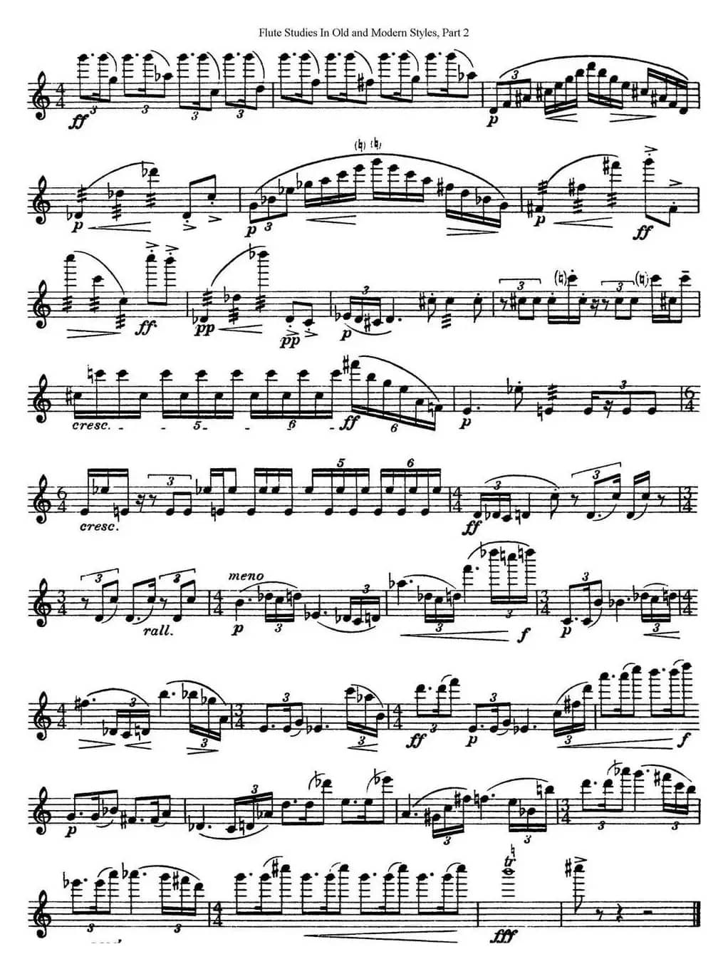 斯勒新老风格长笛练习重奏曲（第二部分）（NO.37）