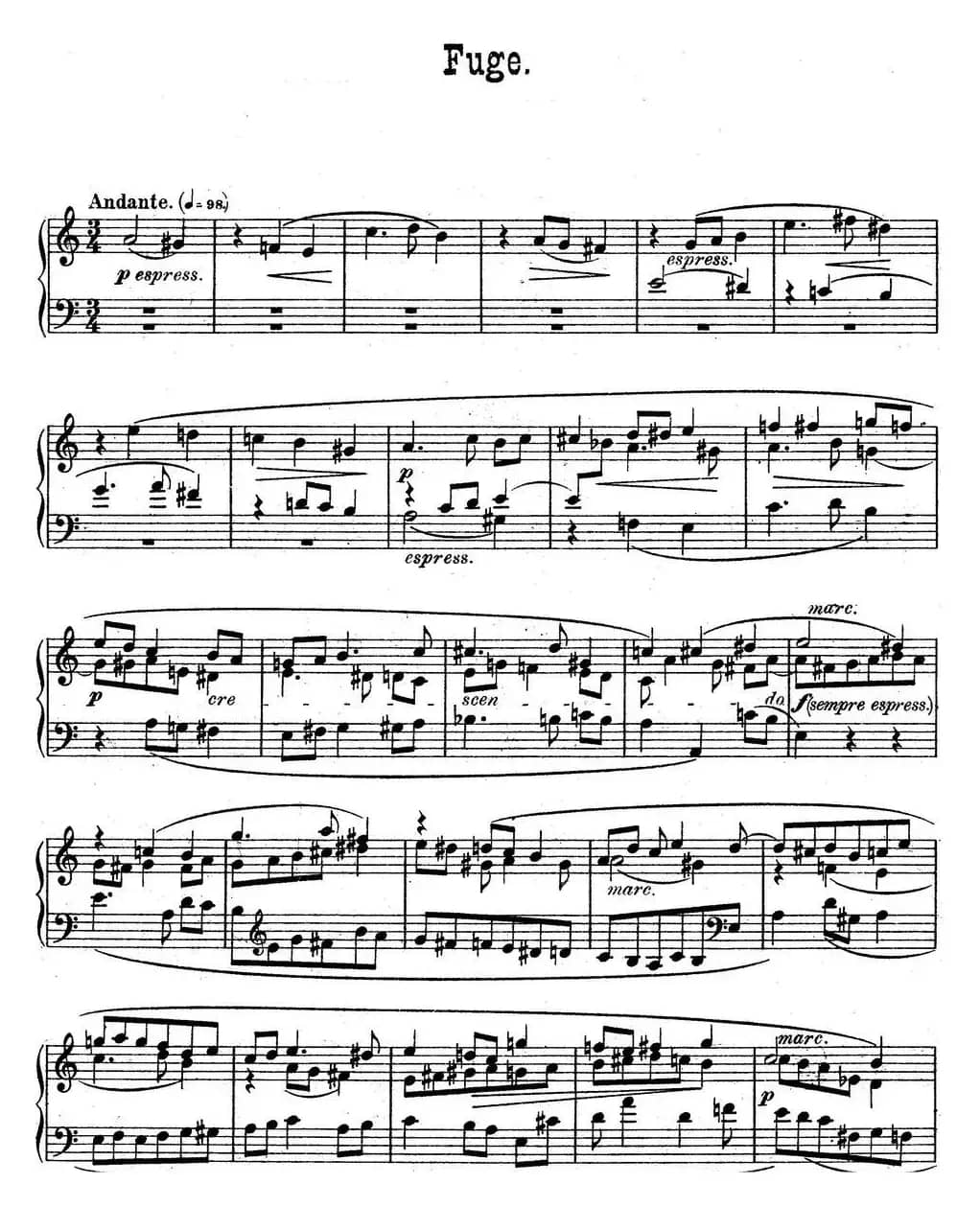 6 Preludes and Fugues Op.99（6首前奏曲与赋格·3）