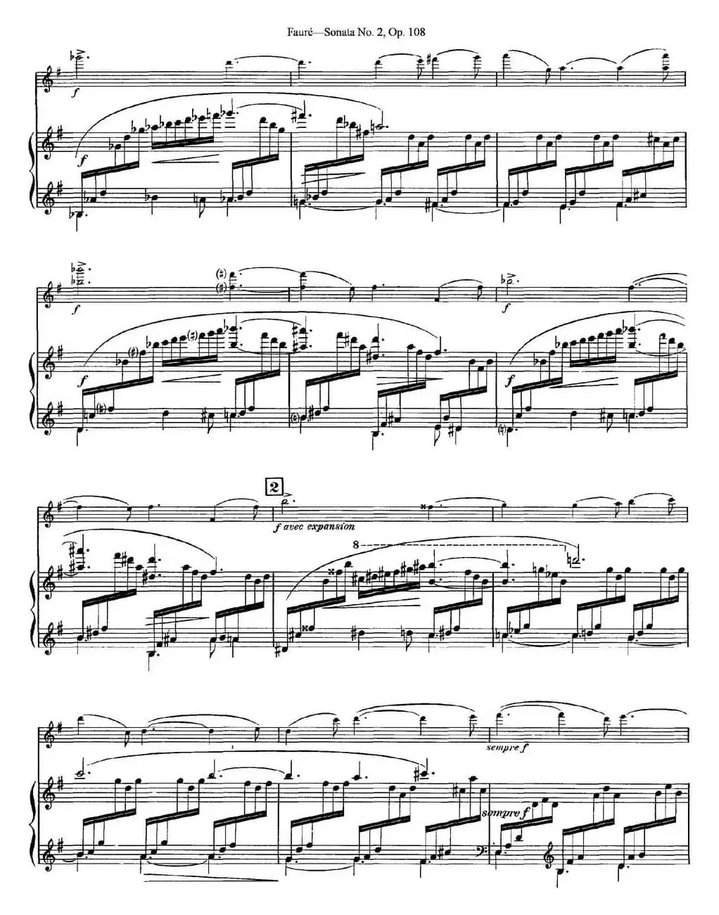Violin Sonata No.2 Op.108（小提琴+钢琴伴奏）
