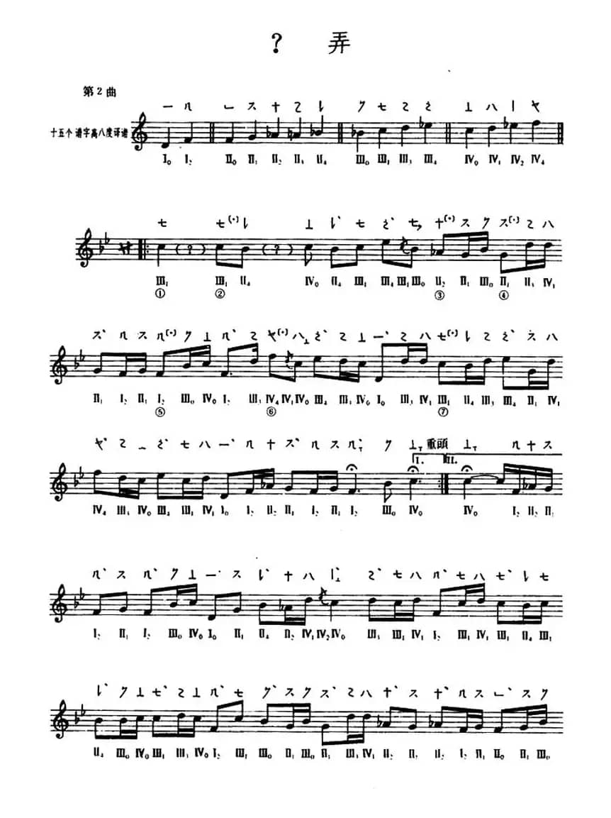 ？弄（敦煌琵琶曲谱 第2曲）