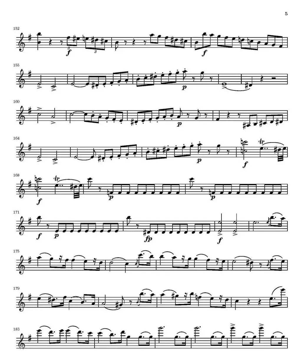 String Quartet nr.18 in E minor（E小调弦乐四重奏）（第一小提琴分谱）