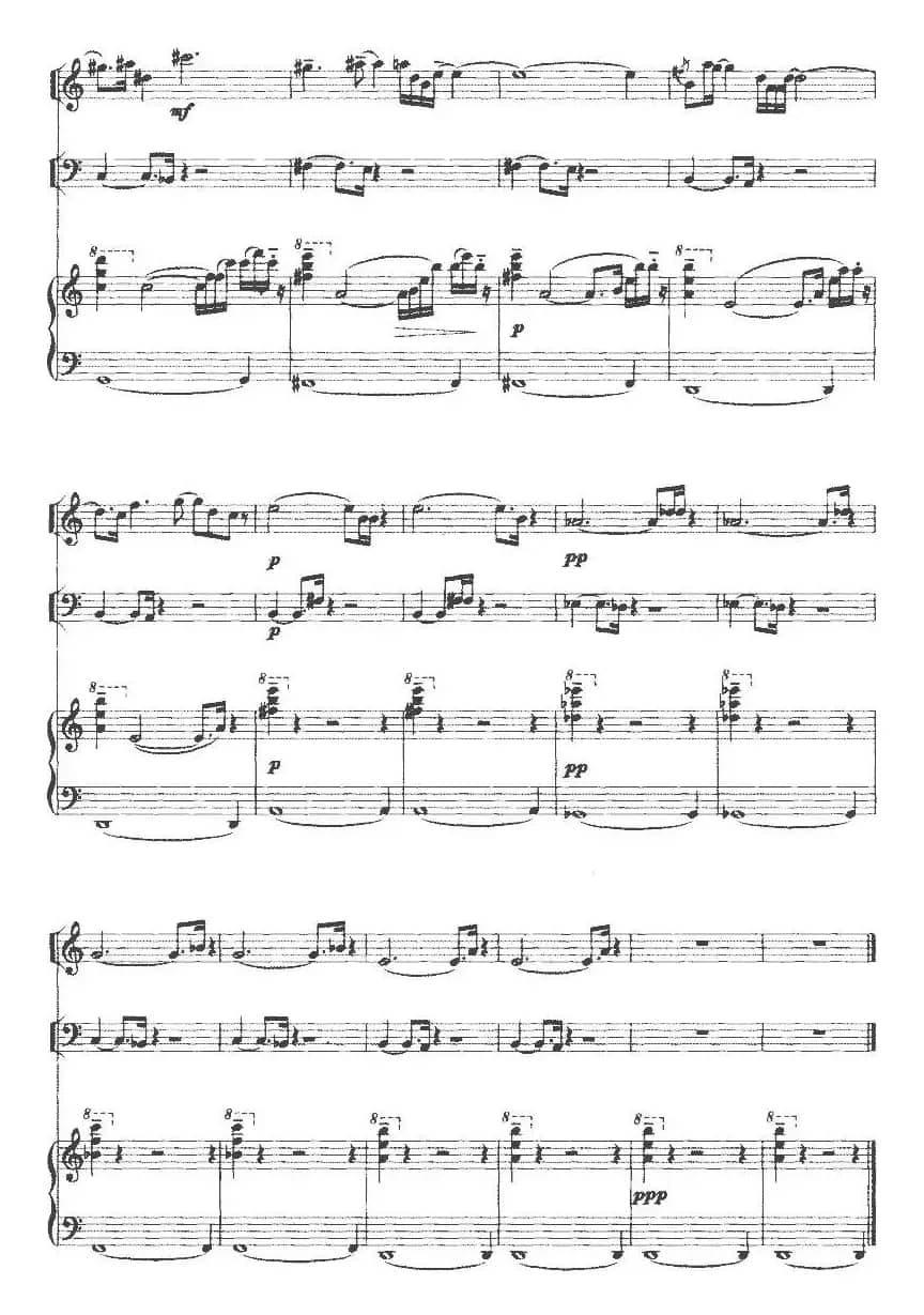 钢琴三重奏（陈铭志作曲版、小提琴+大提琴+钢琴）