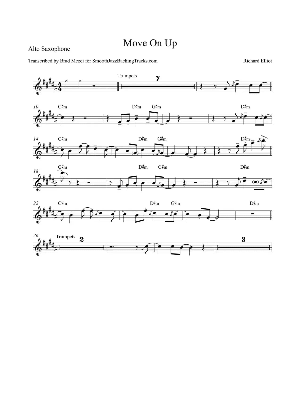 Move On Up（中音萨克斯）