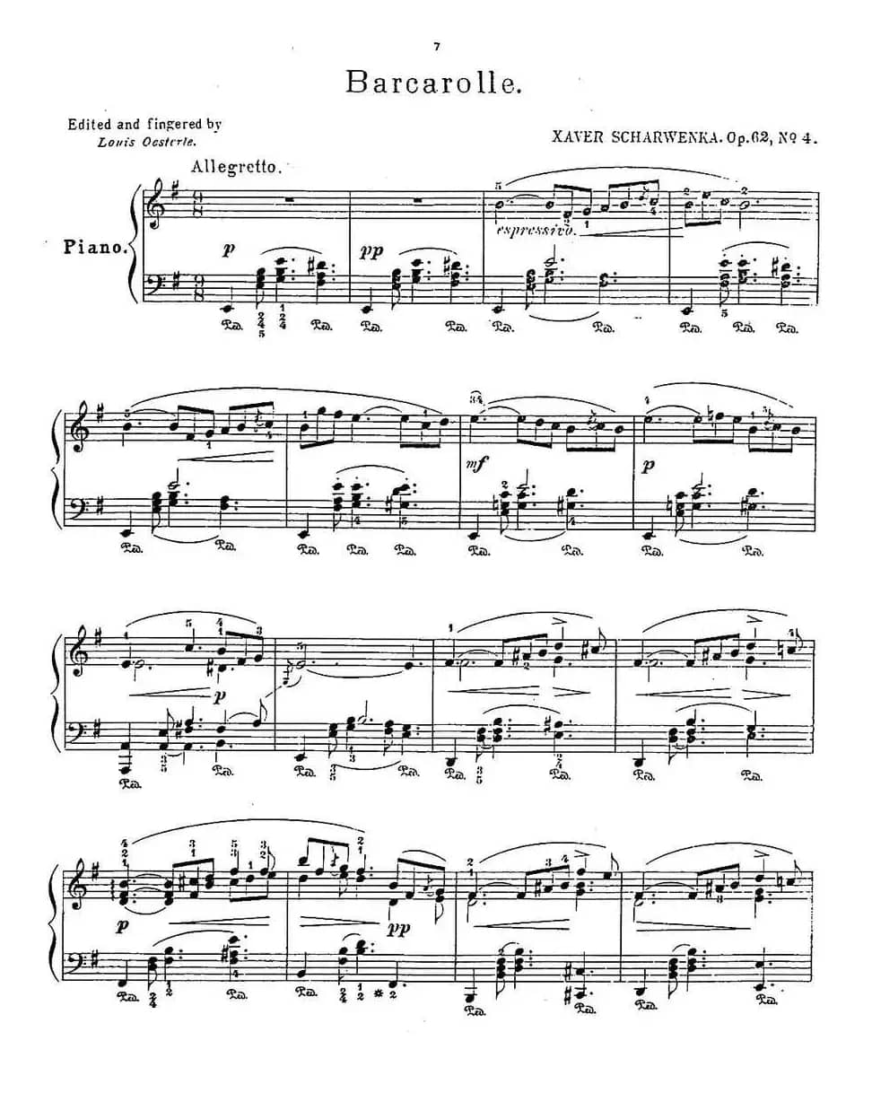 Album f the Young Op·62（4· 船歌 Barcarolle，e小调）