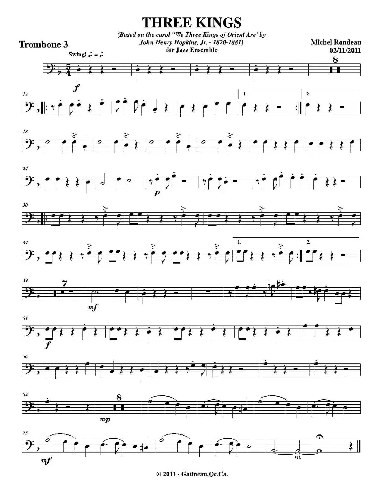 THREE KINGS（第三长号分谱）