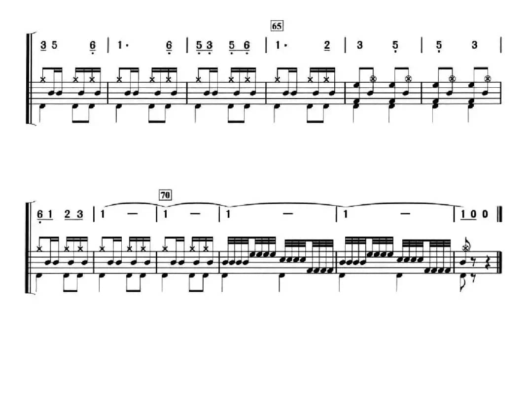 采槟榔（架子鼓、简谱+鼓谱）