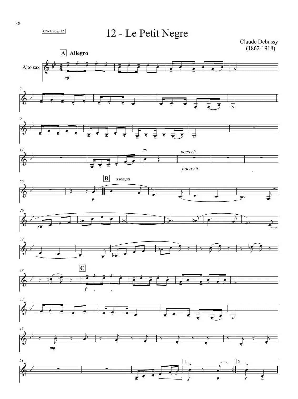 古典SAX12首（中音萨克斯分谱）