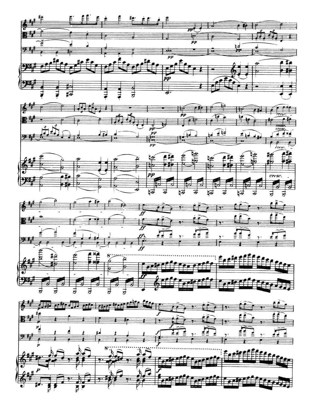 A大调鳟鱼五重奏（P1—10）（弦乐+钢琴）