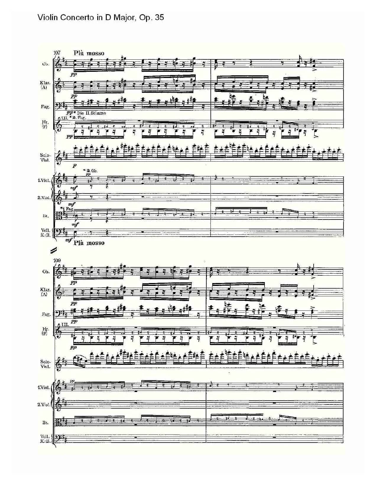 D大调小提琴协奏曲, Op.35第一乐章（一）