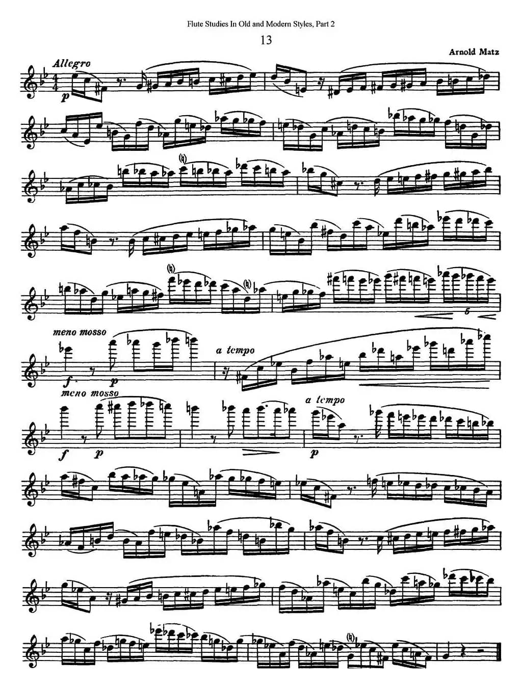 斯勒新老风格长笛练习重奏曲（第二部分）（NO.13）