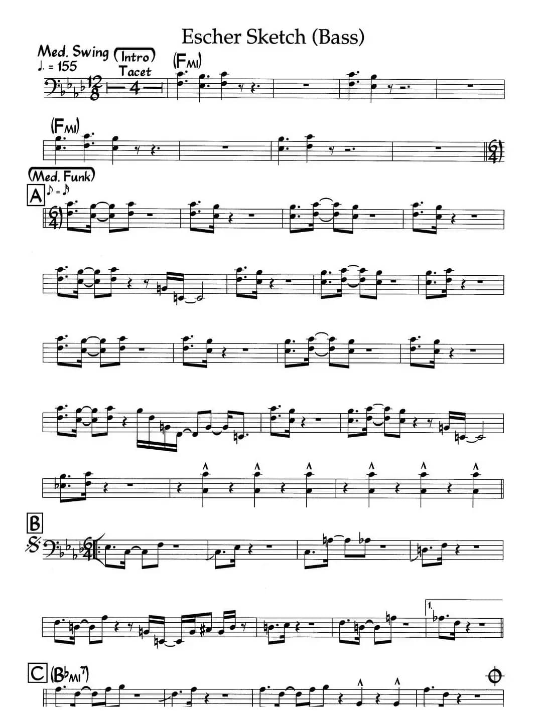 Escher Sketch(Bass)（爵士钢琴曲）