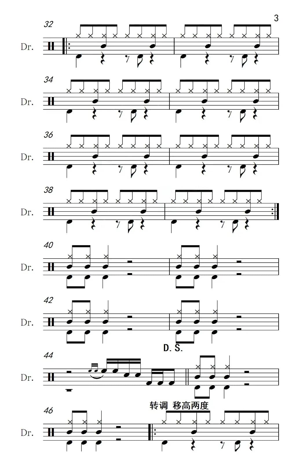 常回家看看（架子鼓谱）