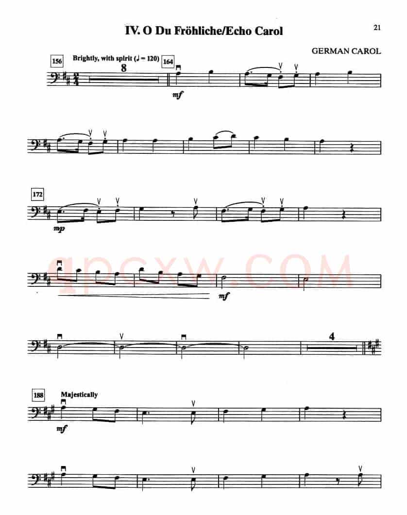 IV.O DU FROHLICHE/ECHO CAROL(大提琴分谱)