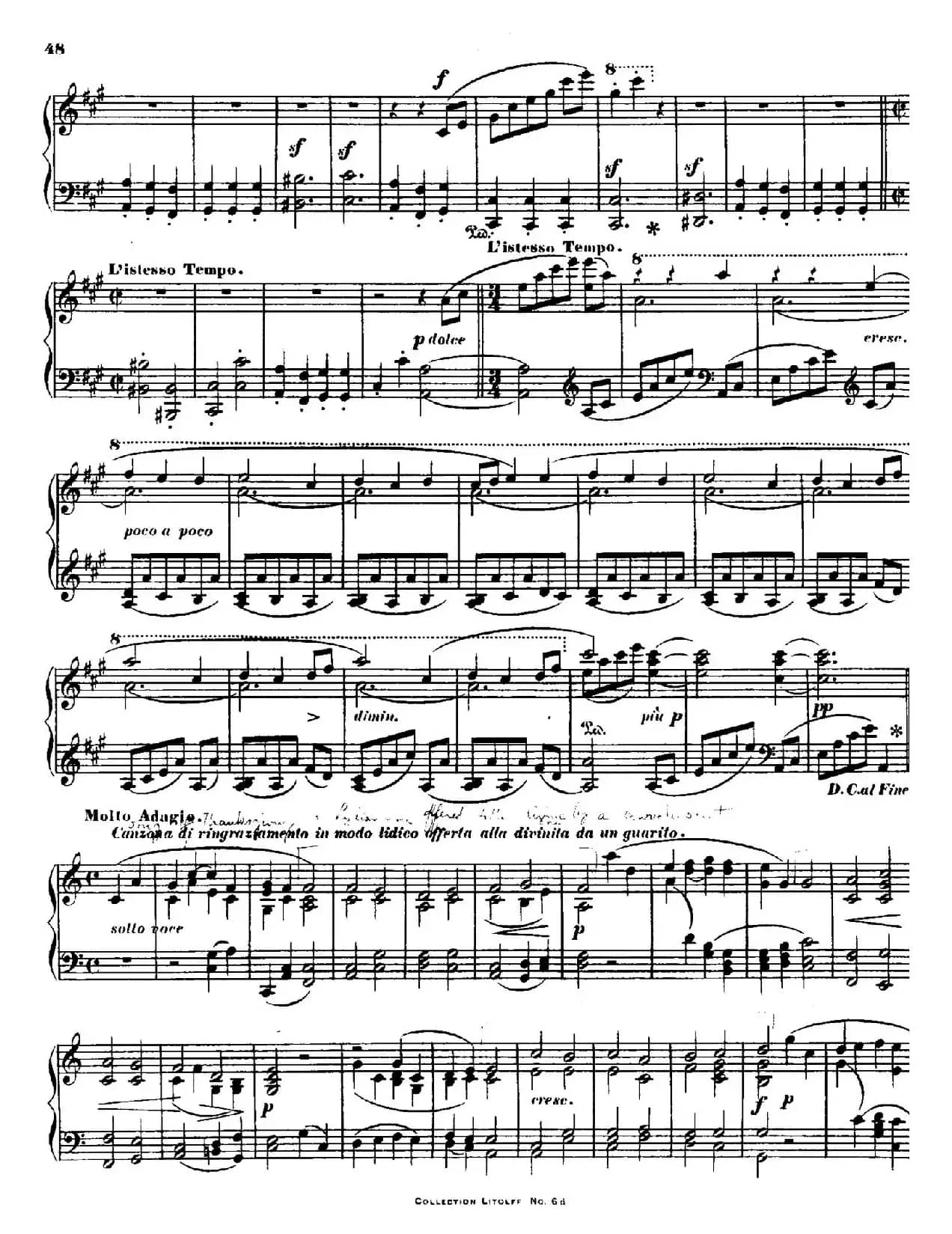 String Quartet No.15 in a Minor Op.132（a小调第十五弦乐四重奏·钢琴独奏版）