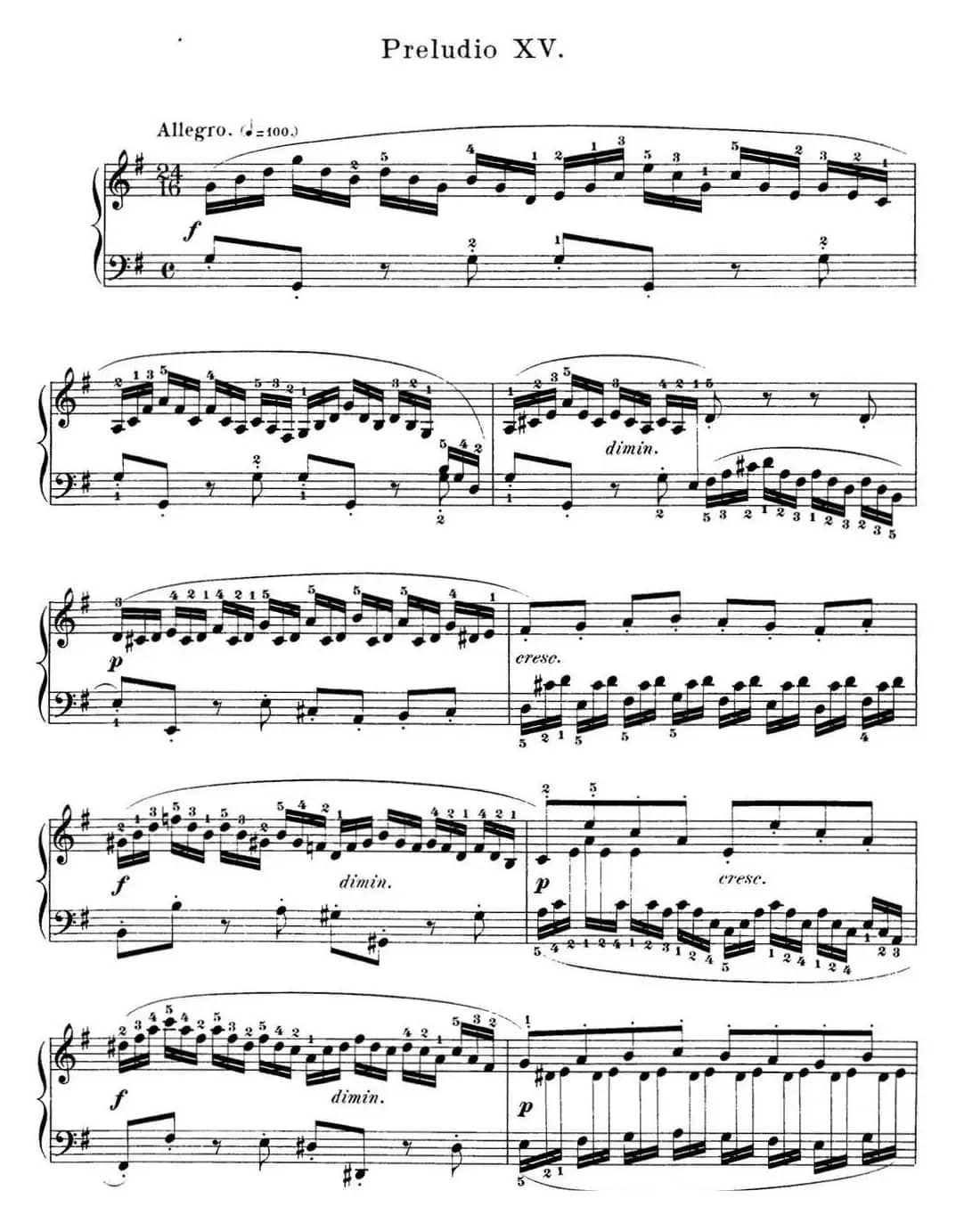 巴赫《平均律钢琴曲集·第一卷》之前奏曲（NO.15）