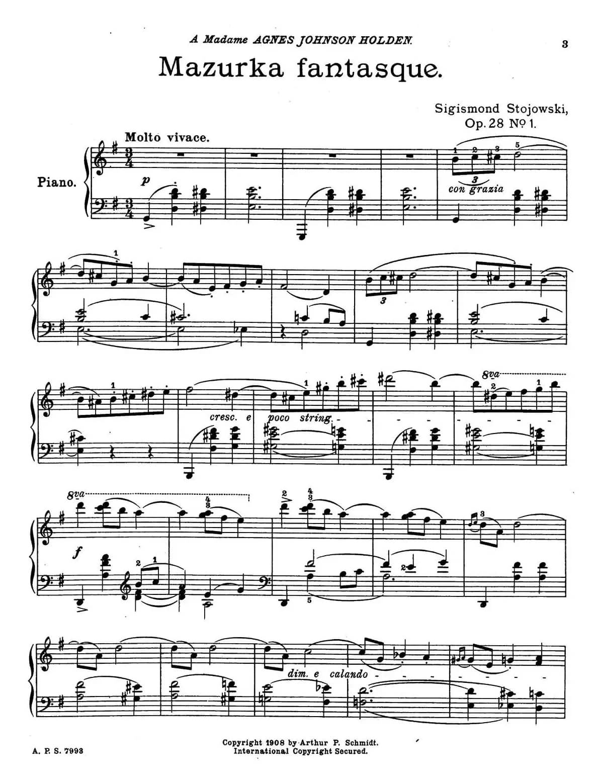 2首玛祖卡舞曲（1）（Two Mazurkas Op.28 No.1）