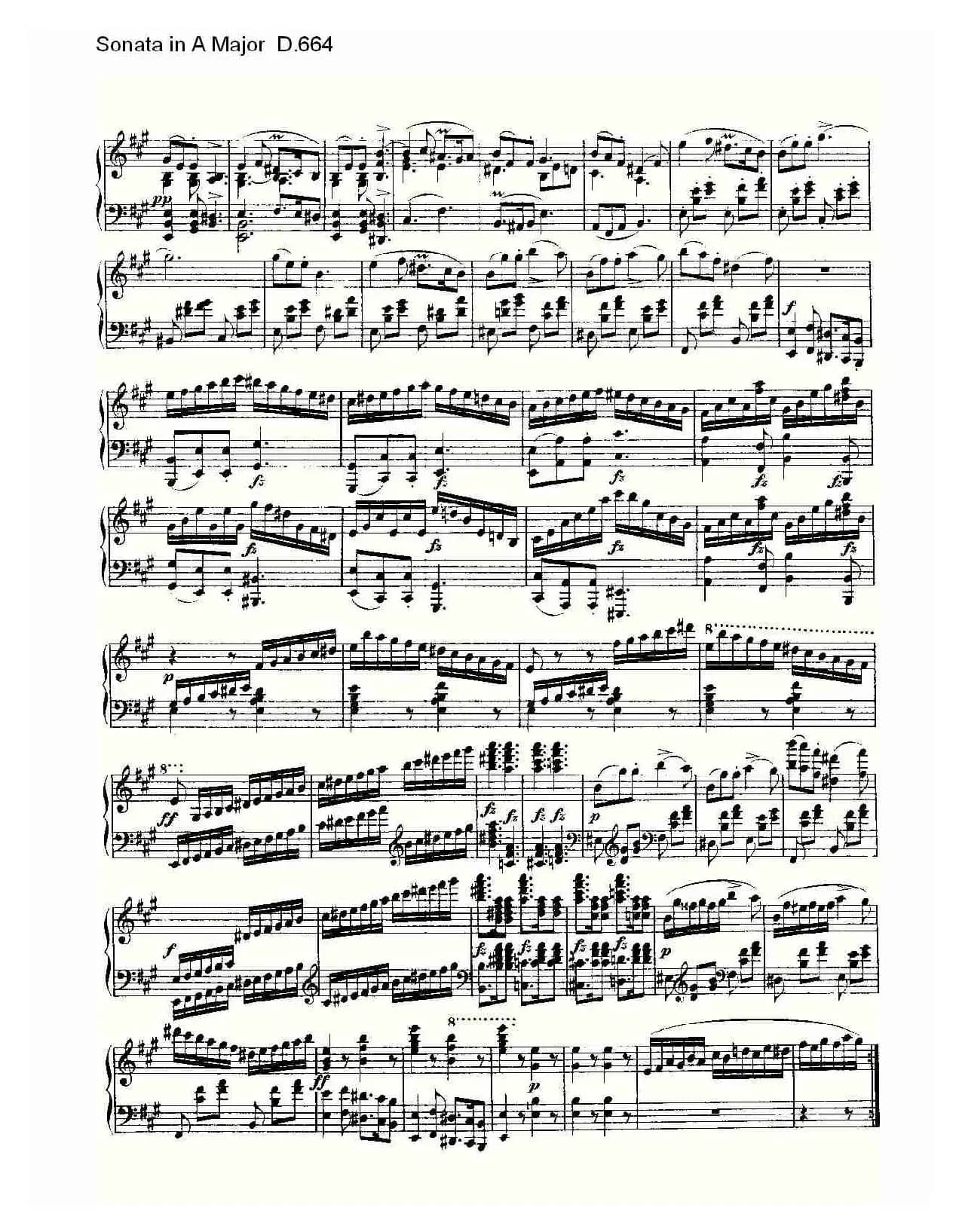 Sonata in A Major D.664（A大调奏鸣曲D.664）