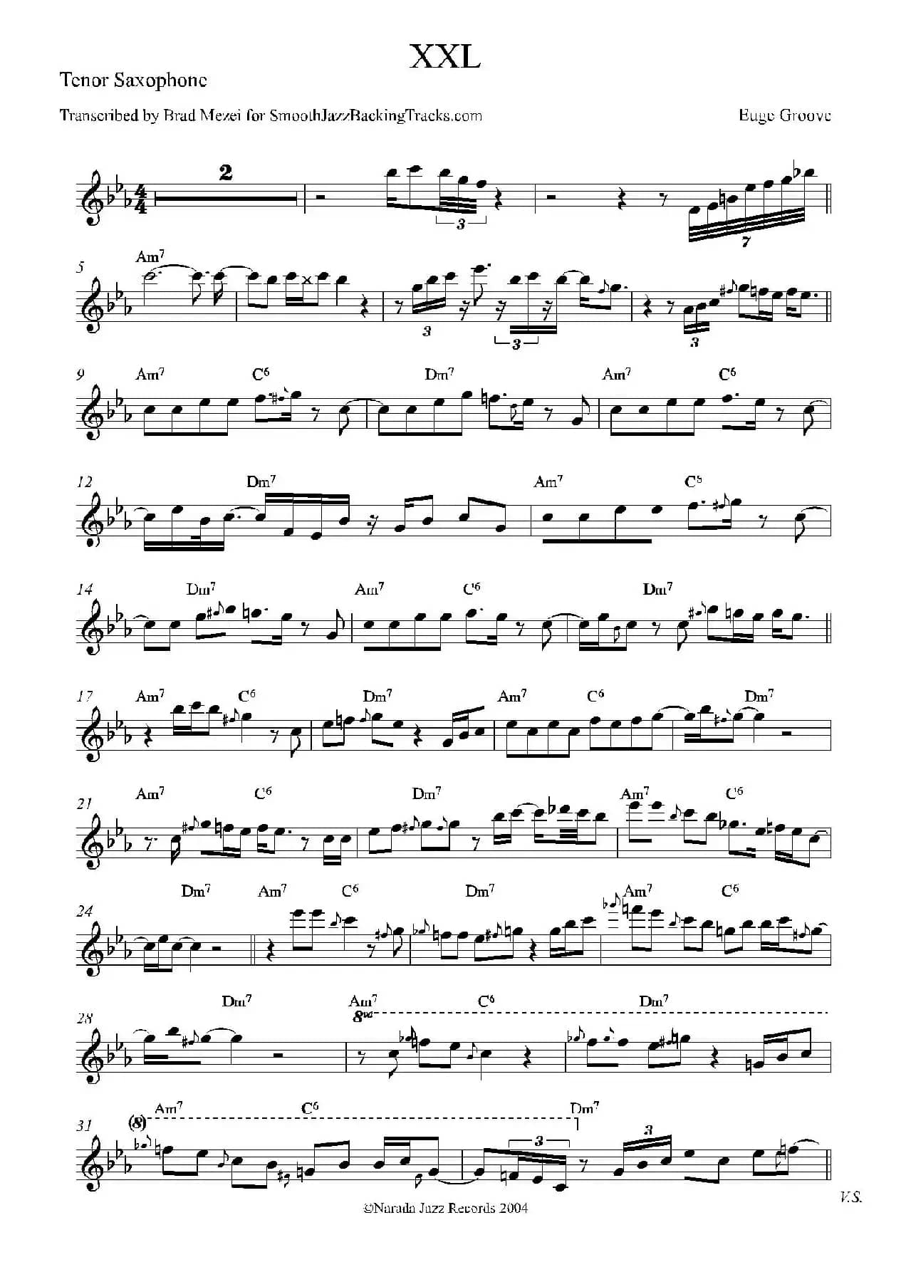 XXL（次中音萨克斯谱）