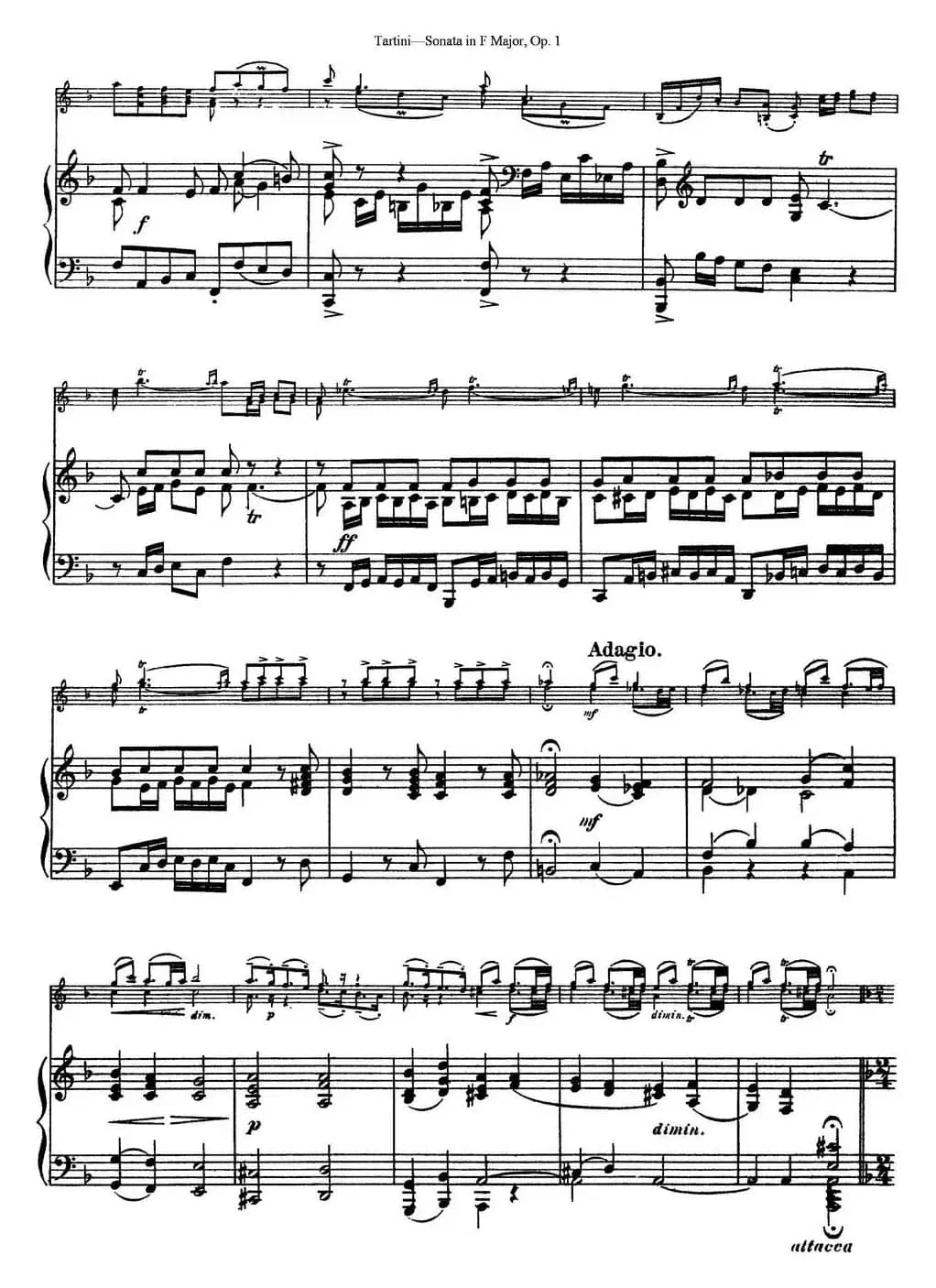 Violin Sonata in F Major Op.1（小提琴+钢琴伴奏）