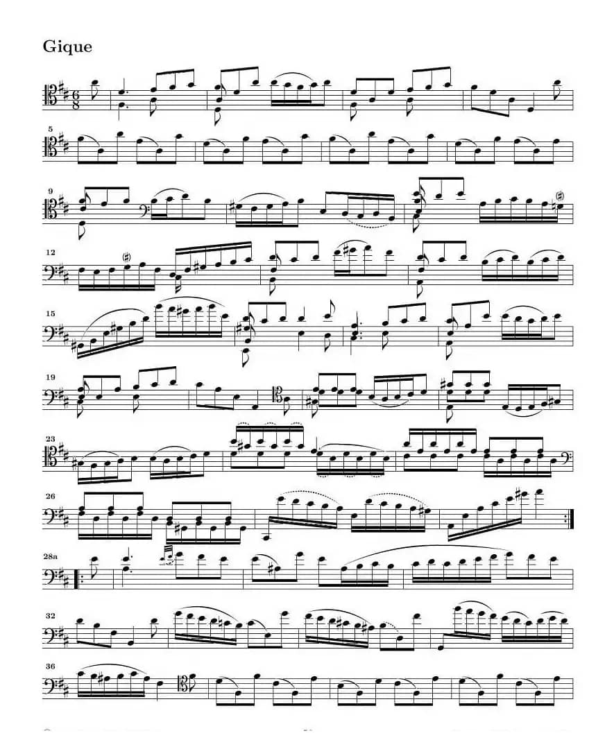 巴赫无伴奏大提琴练习曲之六