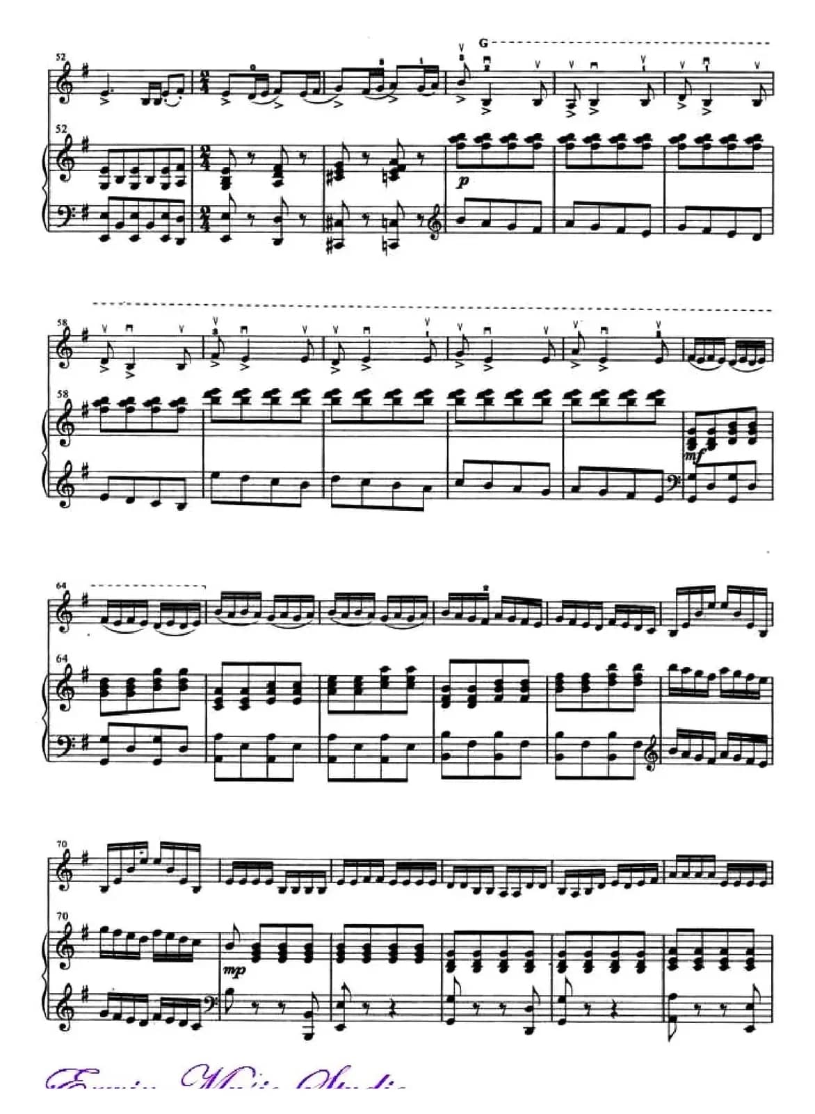 满怀深情望北京（小提琴+钢琴伴奏）