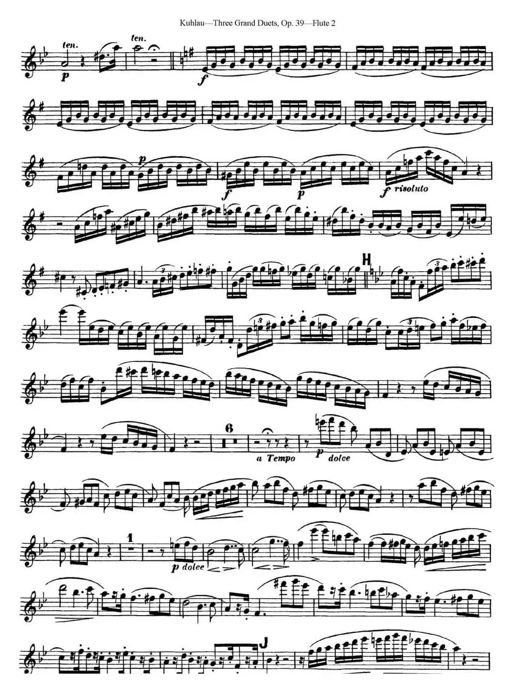 库劳长笛二重奏大练习曲Op.39——Flute 2（No.2）