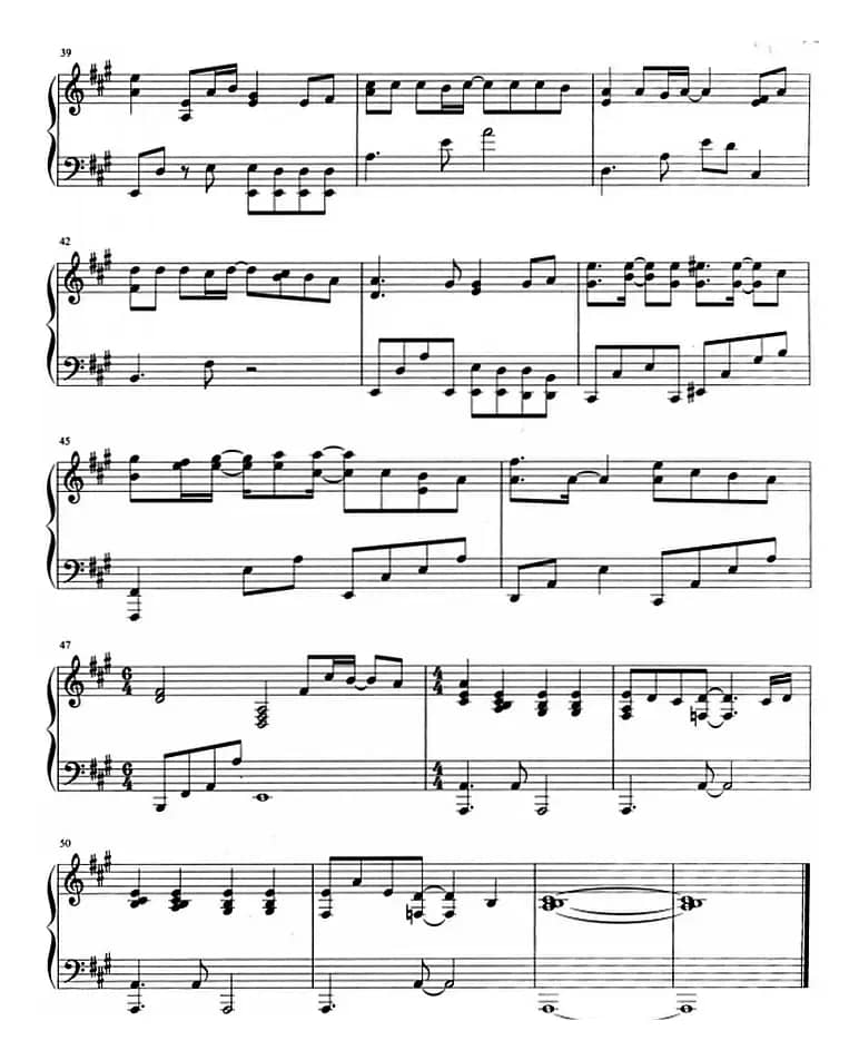 流行歌曲改编的钢琴曲：右手边