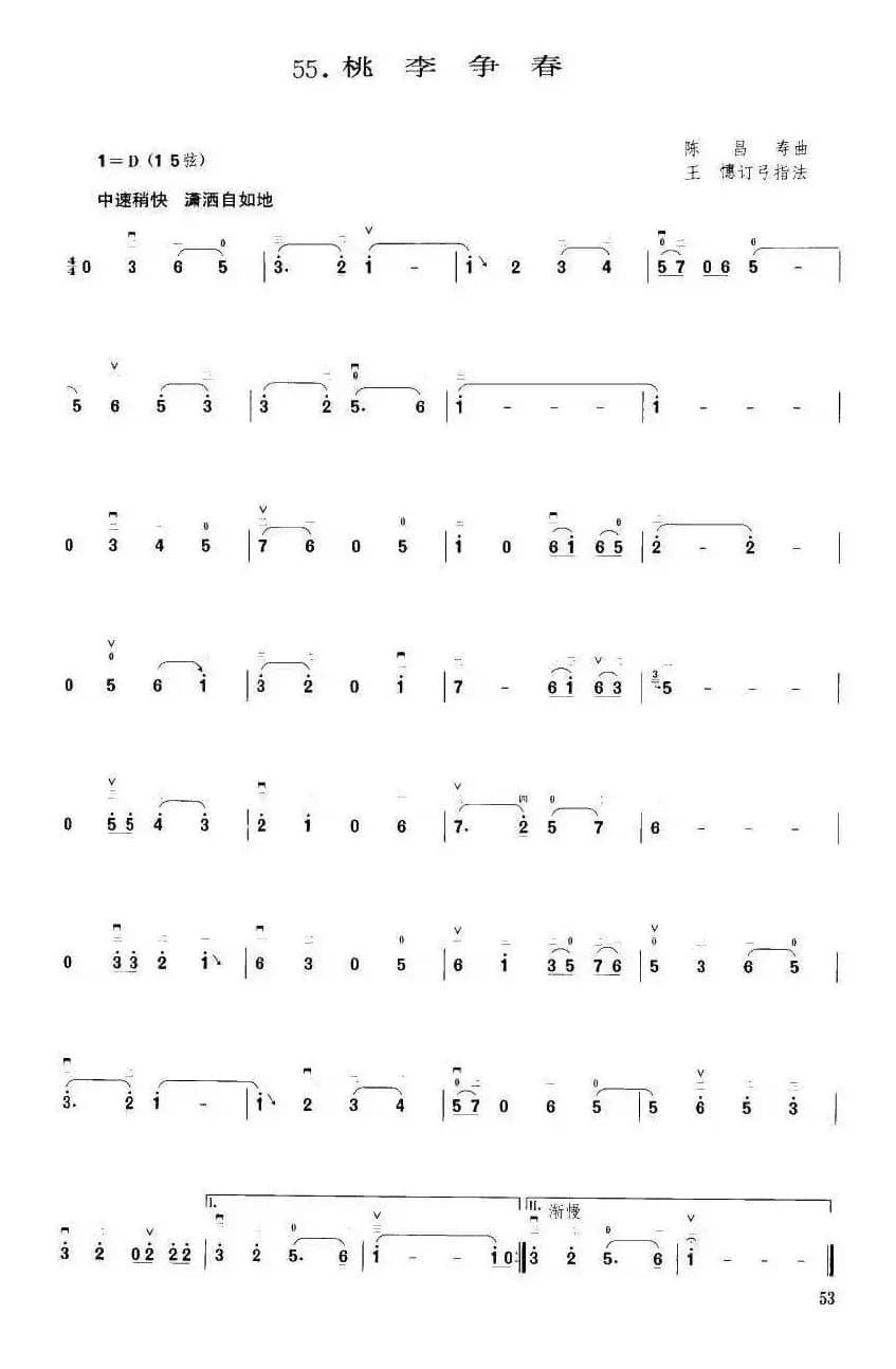 桃李争春（陈昌寿曲 王憓订弓指法）
